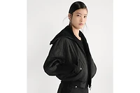 Macrocannage Jacket with Zipped Hood