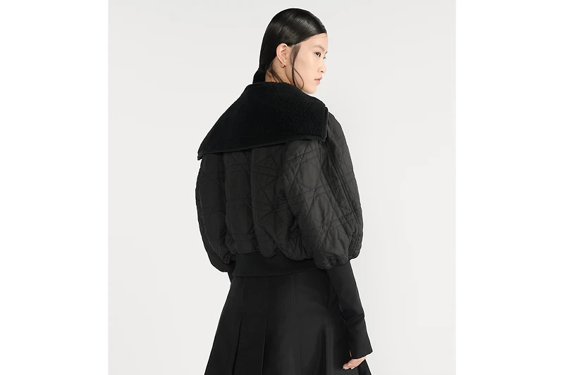 Macrocannage Jacket with Zipped Hood