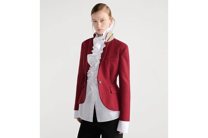 Blouse with Removable Ruched Collar