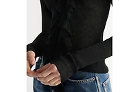 Cardigan with Removable Ruched Collar