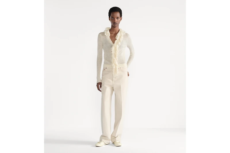 Cardigan with Removable Ruched Collar