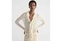 Cardigan with Removable Ruched Collar