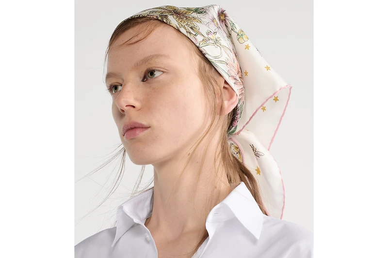 Dior Zodiac Flowers Triangle Scarf