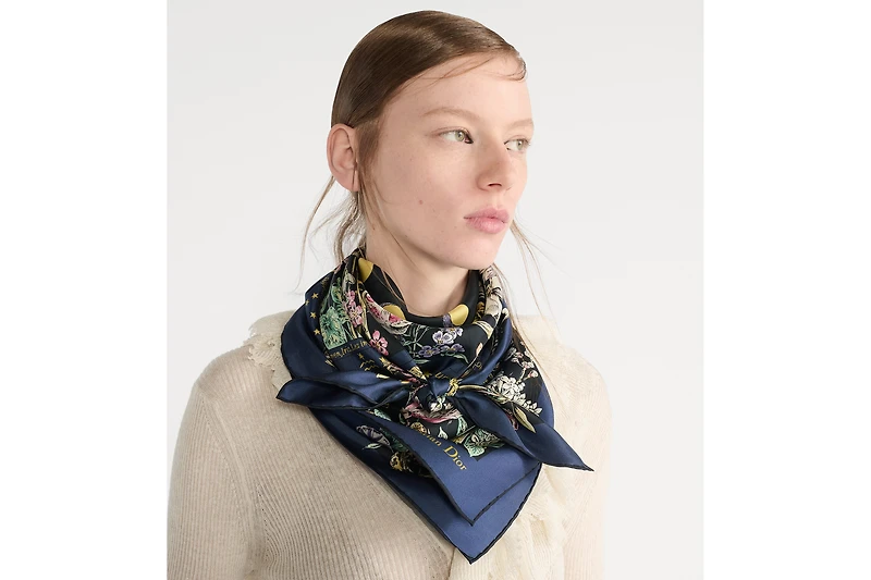 Dior Astral Flowers 90 Square Scarf