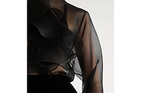 Blouse with Ruffled Neckline