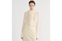 Blouse with Ruffled Neckline