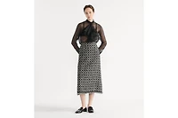 Mid-Length Macrocannage Flared Skirt