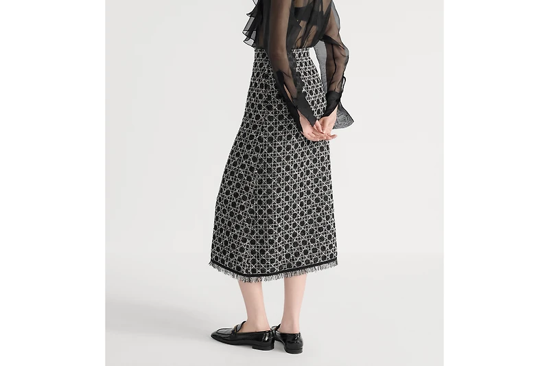 Mid-Length Macrocannage Flared Skirt