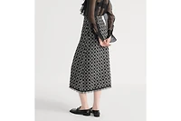 Mid-Length Macrocannage Flared Skirt