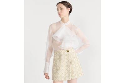 Blouse with Ruffled Neckline