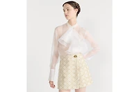 Blouse with Ruffled Neckline