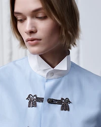 Embroidered Blouse with Brandenburg Closure