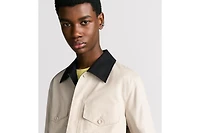 Jacket with Contrasting Spread Collar