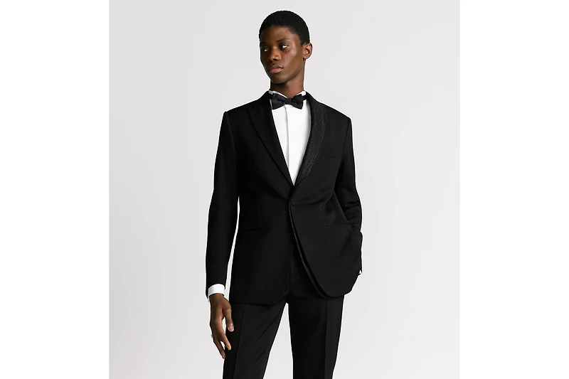 Jacket with Dior Oblique Asymmetric Shawl Collar