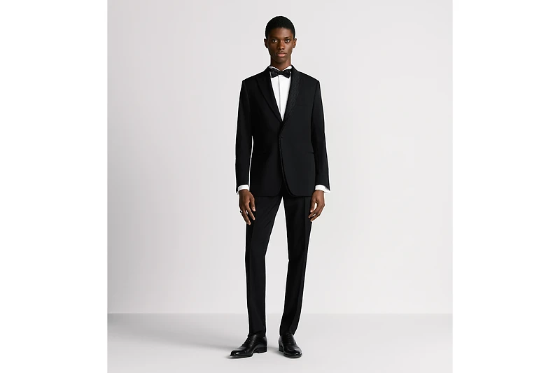 Jacket with Dior Oblique Asymmetric Shawl Collar