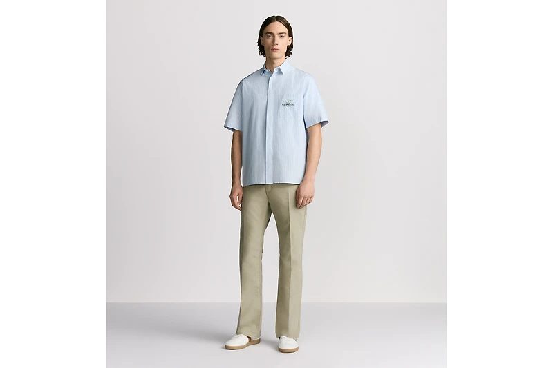 Short-Sleeved Shirt with Christian Dior Couture Lily of the Valley Embroidery