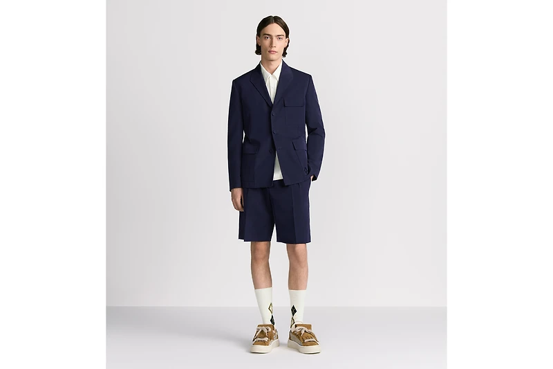 Bermuda Shorts with CD Diamond Embroidery