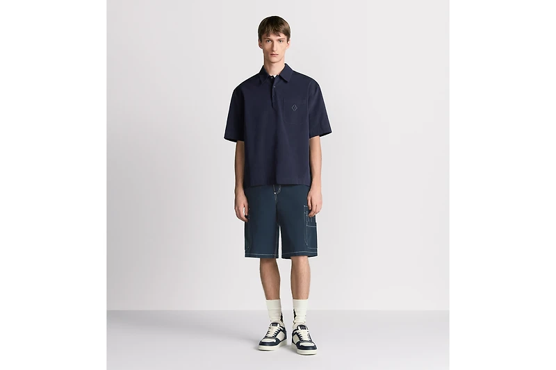 Polo Shirt with CD Diamond Embroidery