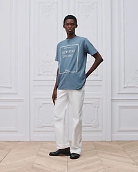 T-Shirt with Book Cover Embroidery, Relaxed Fit