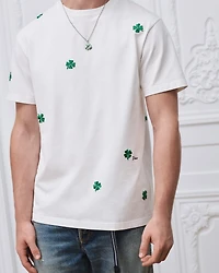 T-Shirt with Dior Clover Embroidery, Relaxed Fit