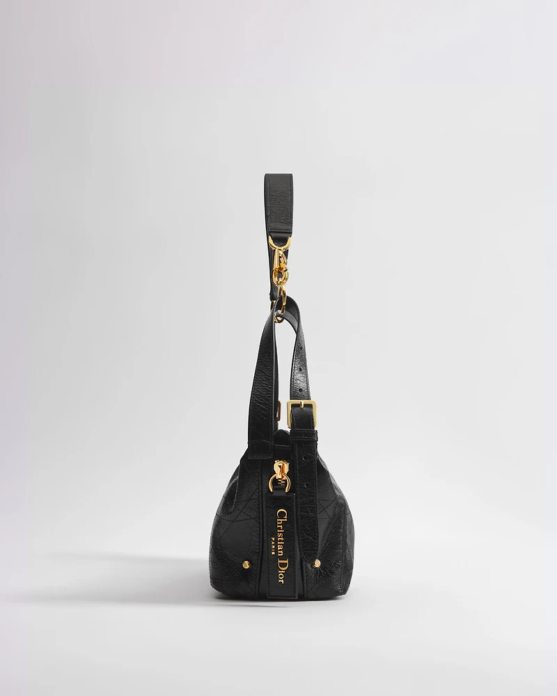 Small D-Journey Bag in Crinkled Calfskin