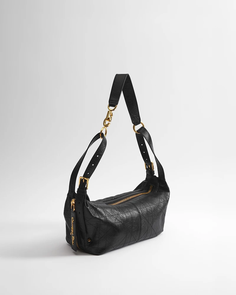 Small D-Journey Bag in Crinkled Calfskin