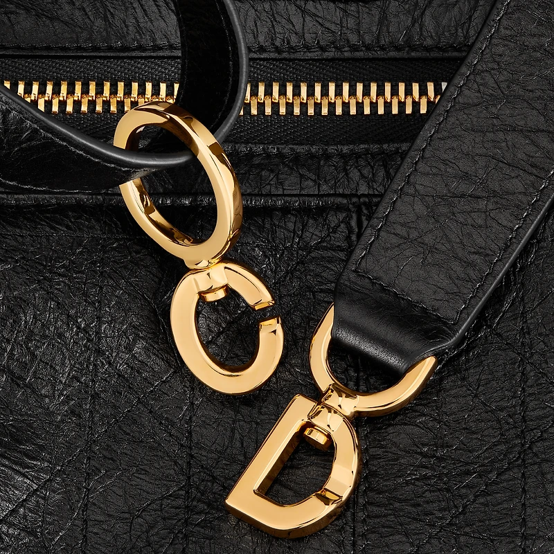 Medium D-Journey Bag in Crinkled Calfskin