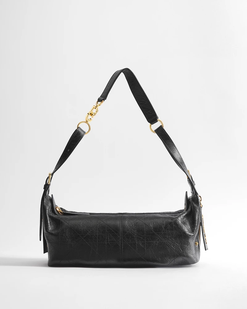 Medium D-Journey Bag in Crinkled Calfskin