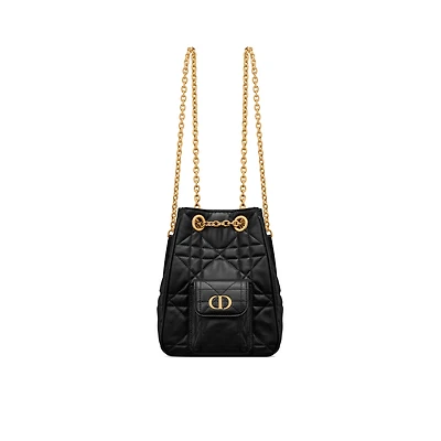 Small Dior Caro Multicarry Backpack with Chain