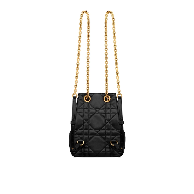Small Dior Caro Multicarry Backpack with Chain