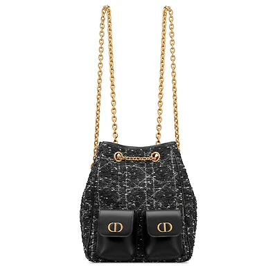 Medium Dior Caro Multicarry Backpack with Chain