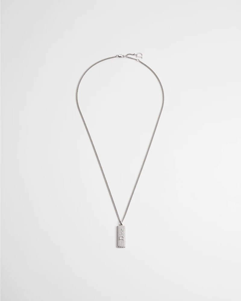 Dior Guilloché Plate Pendant Necklace