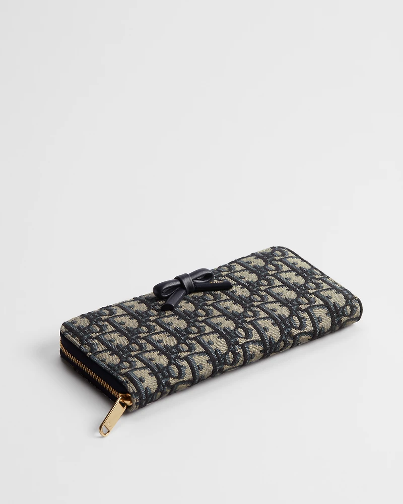 Dior Oblique Bow Voyageur Slim Wallet