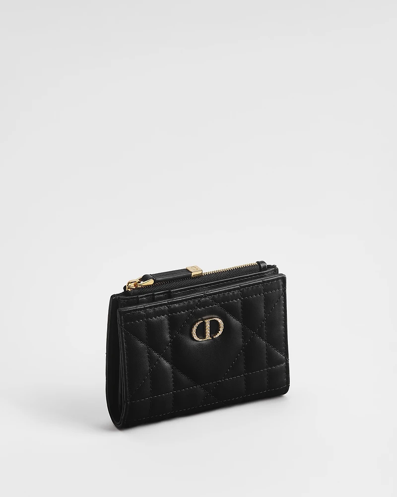 Dior Caro Dahlia Wallet with Crystals