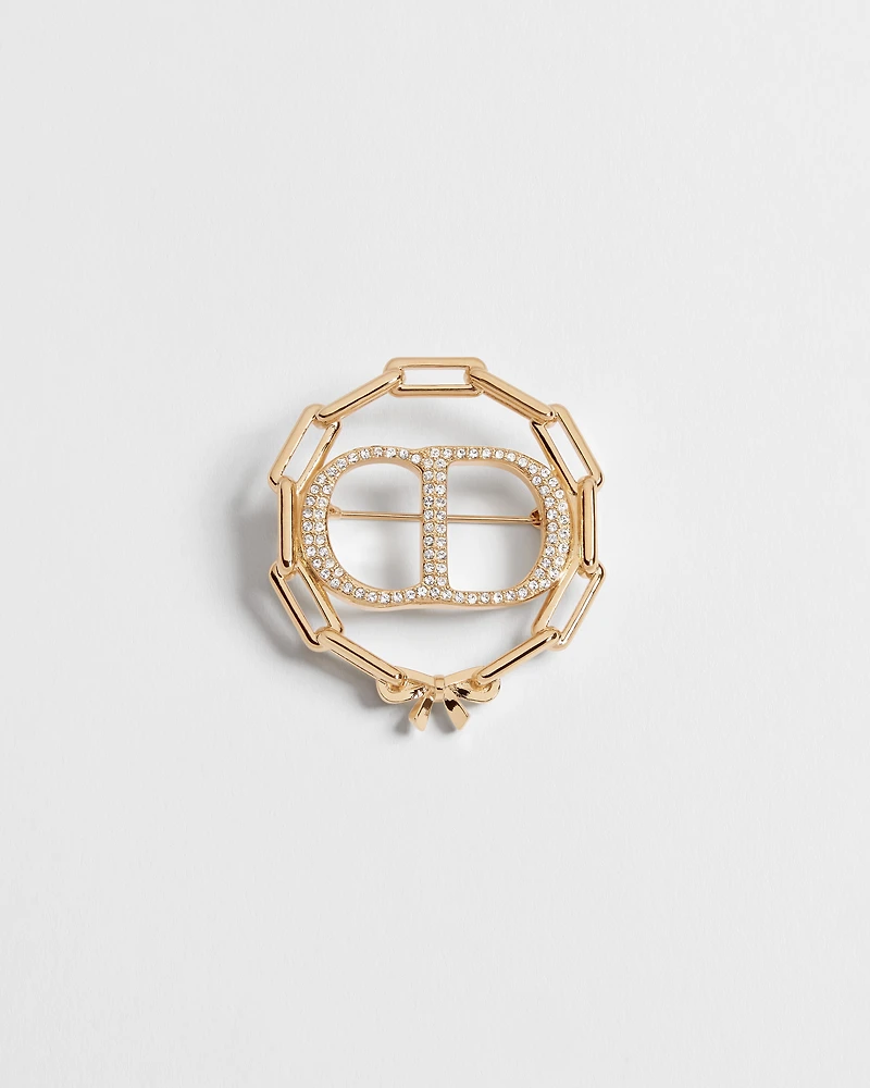 CD Circle Chain Brooch