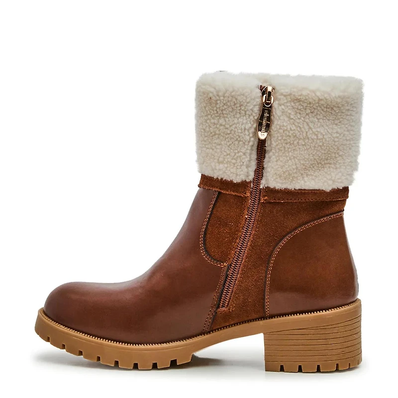 Cuffed Low Heel Waterproof Boot
