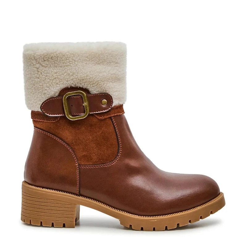 Cuffed Low Heel Waterproof Boot