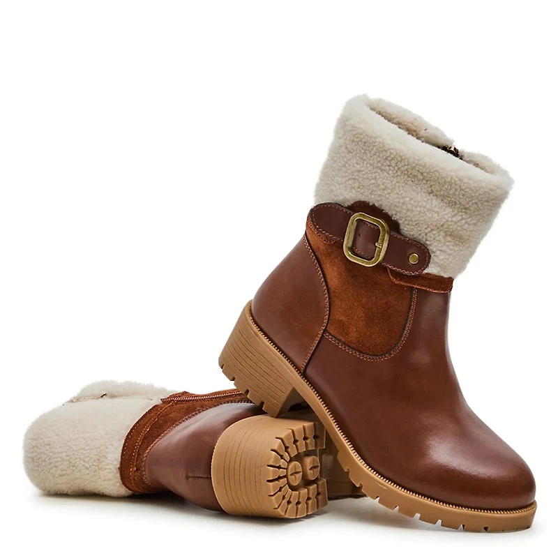 Cuffed Low Heel Waterproof Boot