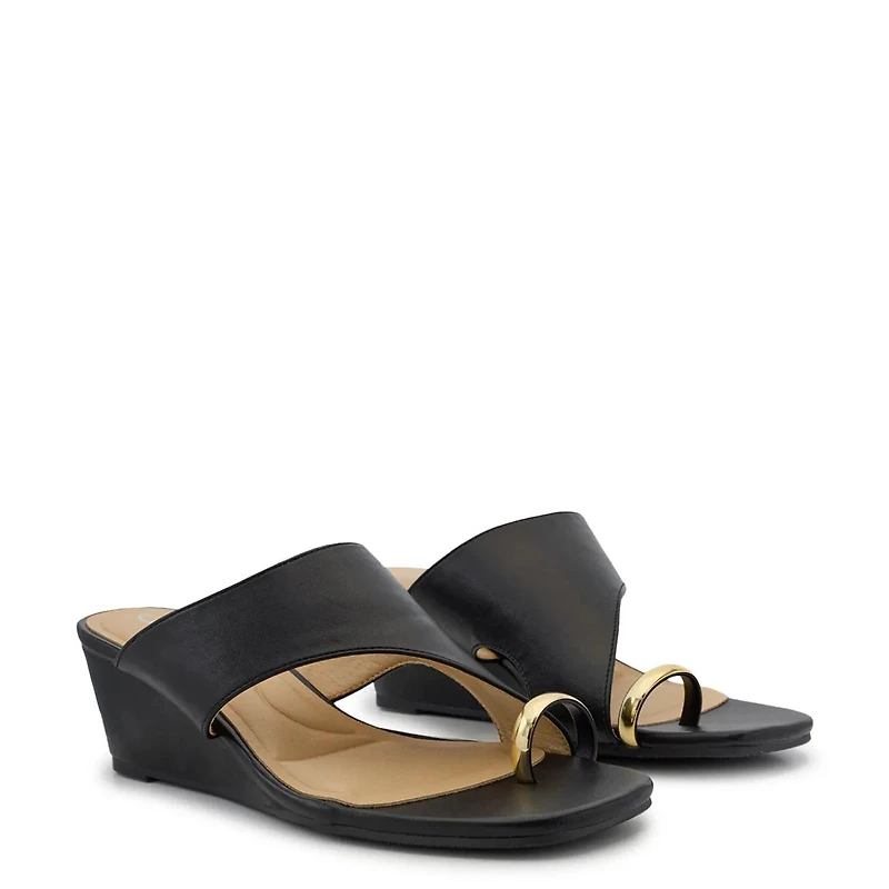 Women's Lovely Time Toe Thong Jewel Ring Wedge