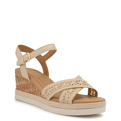 Women's X Band Suede Wedge Sandal