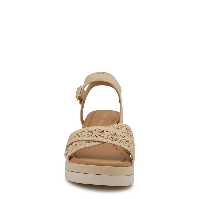 Women's X Band Suede Wedge Sandal