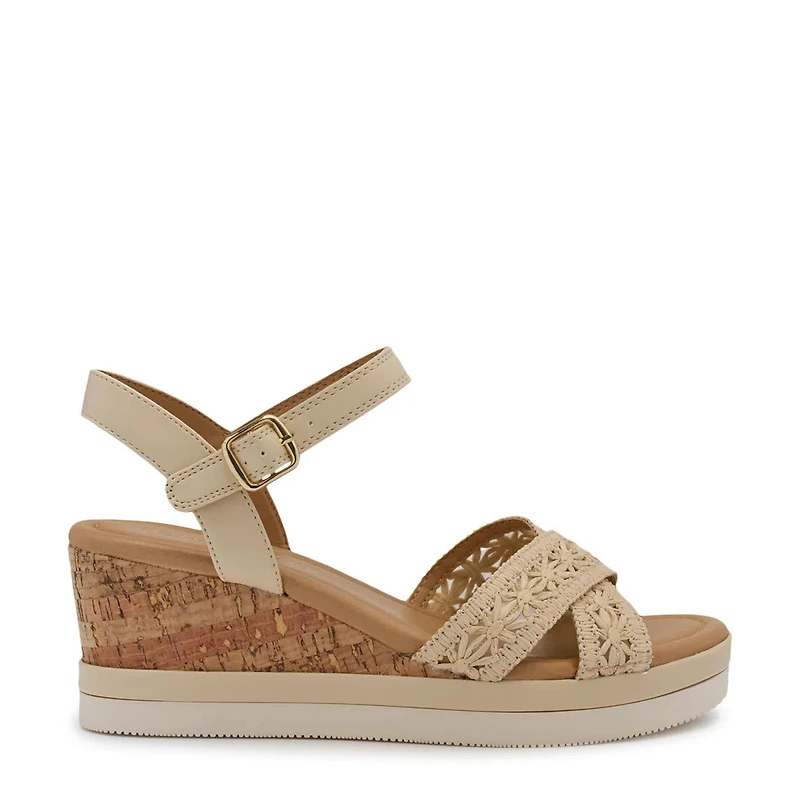 Women's X Band Suede Wedge Sandal