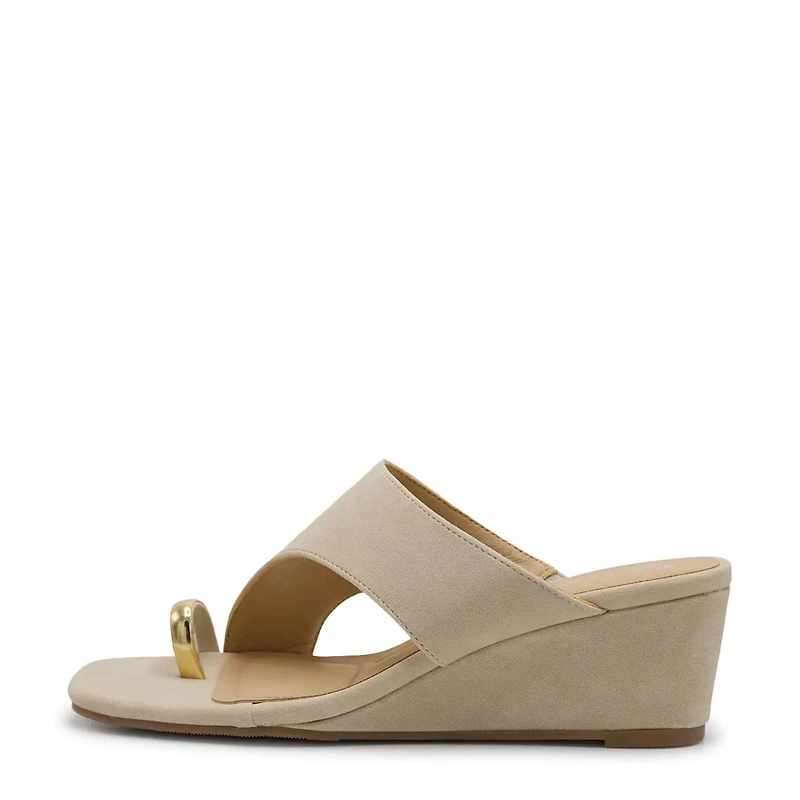 Women's Lovely Time Toe Thong Jewel Ring Wedge