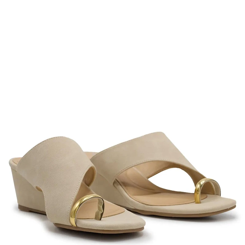 Women's Lovely Time Toe Thong Jewel Ring Wedge