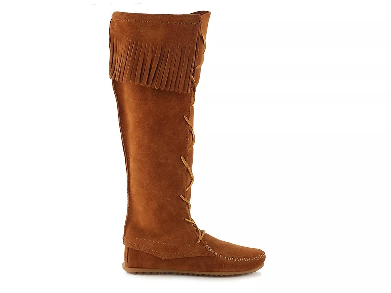 Lace Up Fringe Boot