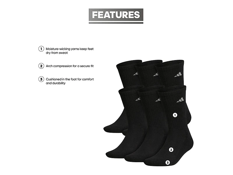 Athletic Cushioned Men's Crew Socks