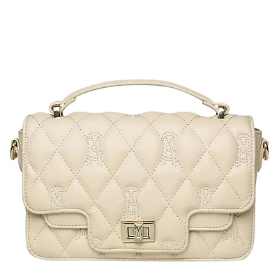 Women's Quilted Top Handle Bag Bone