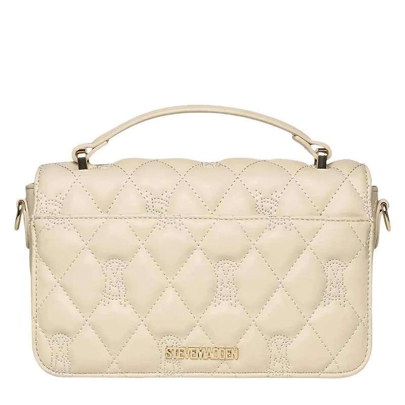 Women's Quilted Top Handle Bag Bone