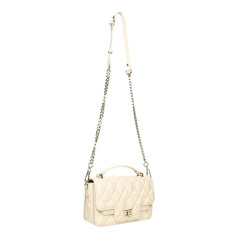 Women's Quilted Top Handle Bag Bone