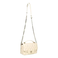 Women's Quilted Top Handle Bag Bone